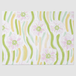 Modern Abstract Floral Line Pattern (4) Tissue Paper