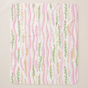 Modern Abstract Floral Line Pattern (7) Sherpa Blanket