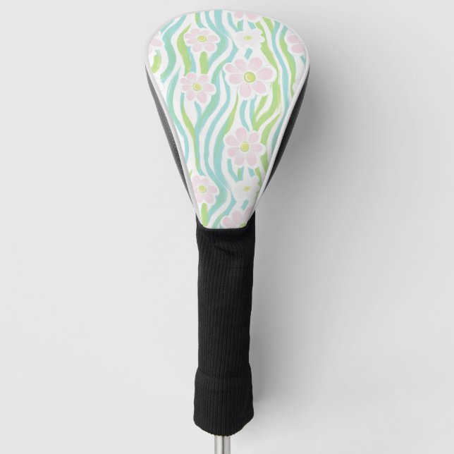 Modern Abstract Floral Line Pattern (8) Golf Head Cover (Front)