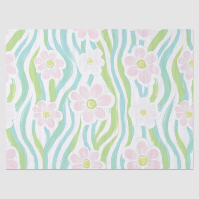 Modern Abstract Floral Line Pattern (8) Tissue Paper (Front)
