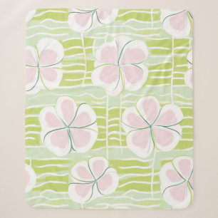 Modern Abstract Floral Line Pattern (9) Sherpa Blanket