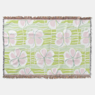 Modern Abstract Floral Line Pattern (9) Throw Blanket