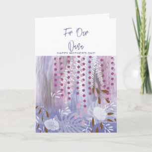 Modern Abstract Floral Nana Mother's Day Thank You Card