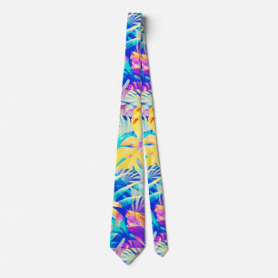 Modern Abstract Floral Pastel Color Tie