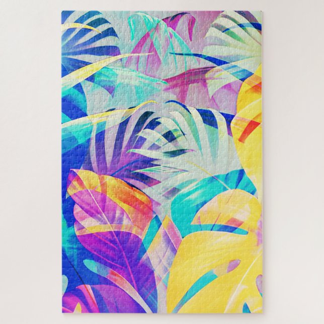 Modern Abstract Floral Pastel Colour Jigsaw Puzzle (Vertical)
