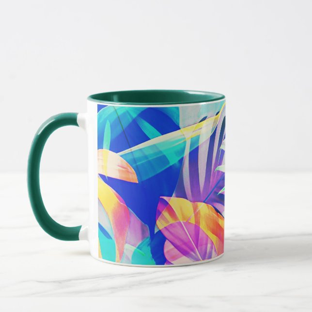 Modern Abstract Floral Pastel Colour Mug (Left)