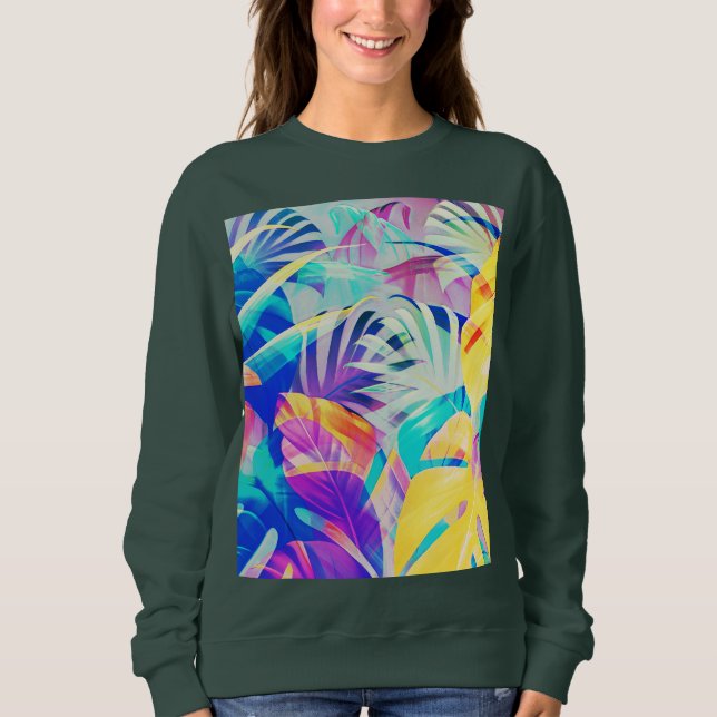 Modern Abstract Floral Pastel Colour Sweatshirt (Front)