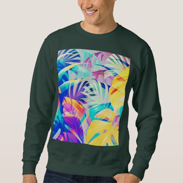 Modern Abstract Floral Pastel Colour Sweatshirt (Front)