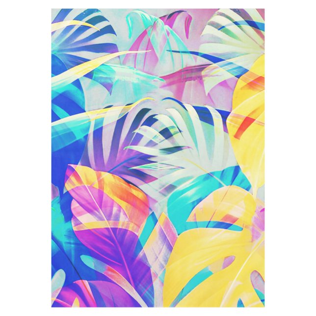 Modern Abstract Floral Pastel Colour Tablecloth (Front)