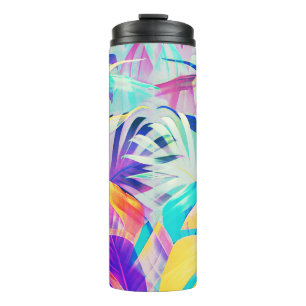Modern Abstract Floral Pastel Colour Thermal Tumbler