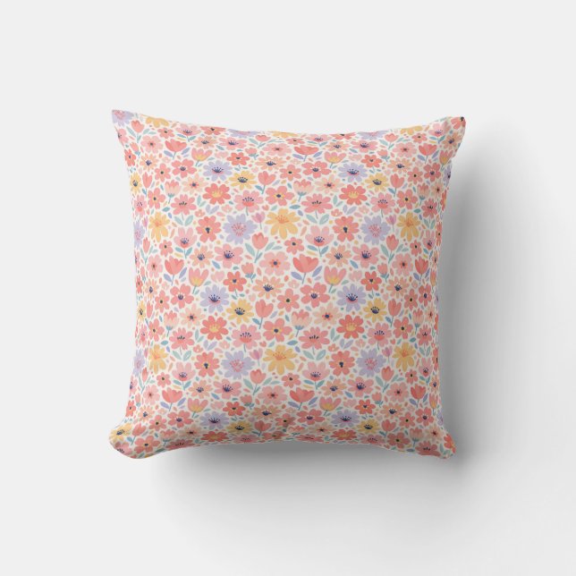 Modern Abstract Floral Pattern Cushion (Front)