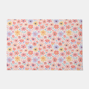 Modern Abstract Floral Pattern Doormat
