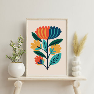 Modern Abstract floral Poster