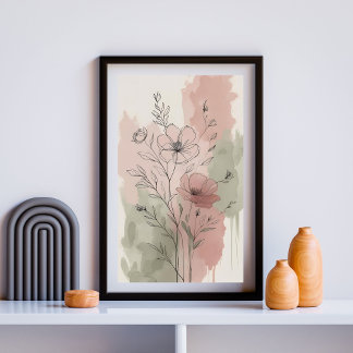 Modern Abstract Floral Wall Art IV