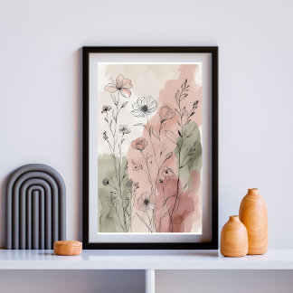 Modern Abstract Floral Wall Art IX