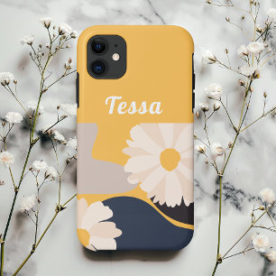 Modern Abstract Floral Yellow Personalised Case-Mate iPhone Case