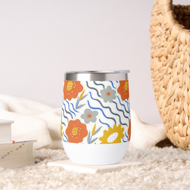 Modern Abstract Flowers Boho Wavy (Living Room)