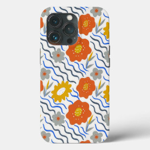 Modern Abstract Flowers Boho Wavy iPhone 13 Pro Case