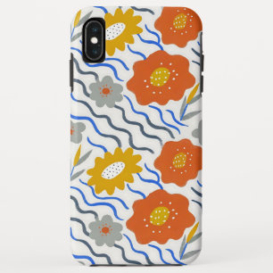 Modern Abstract Flowers Boho Wavy Case-Mate iPhone Case