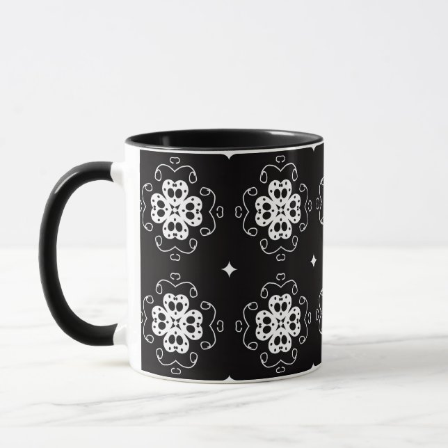 modern abstract flowers coffee mug (Left)