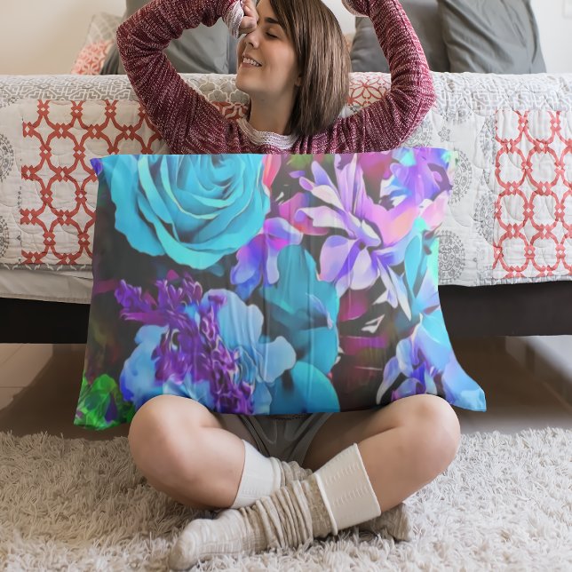 Modern Abstract flowers floral art  Pillowcase (Creator Uploaded)