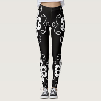 modern abstract flowers leggings