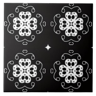 modern abstract flowers tile