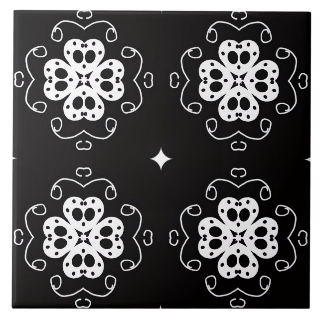 modern abstract flowers tile (Front)