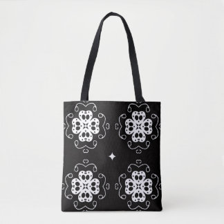 modern abstract flowers tote bag