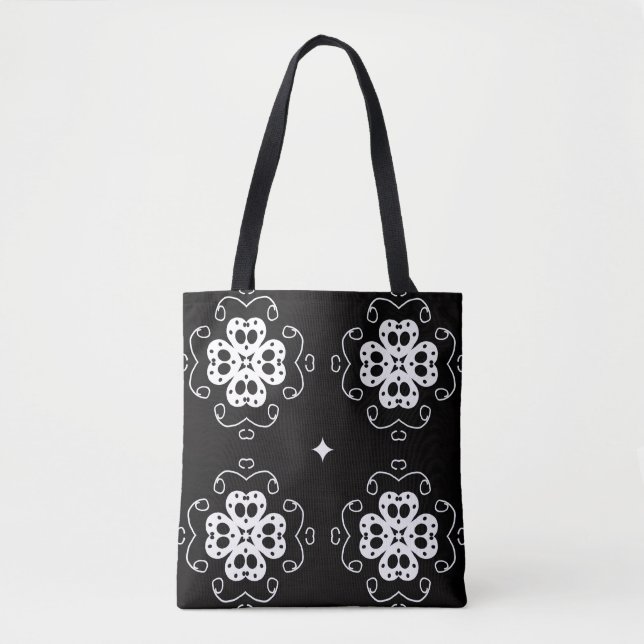 modern abstract flowers tote bag (Front)