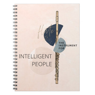 Modern Abstract Flute Quote Blush Pink & Navy Notebook
