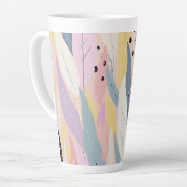 Modern Abstract Foliage Latte Mug (Left Angle)