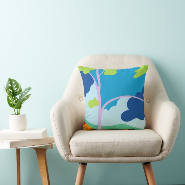 Modern Abstract Forest  Landscape Square  Cushion (Chair)