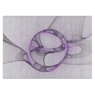 Modern Abstract Fractal Art Lavender Grey Cutting Board