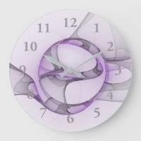 Modern Abstract Fractal Art Lavender Grey