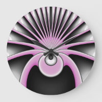Modern Abstract Fractal Art Pink Grey Black Figure