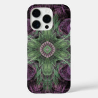 Modern Abstract Fractal Purple and Green Design