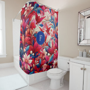 Modern abstract garden art shower curtain