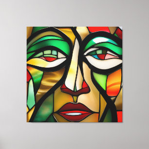 Modern Abstract Gender Free Stain Glass Canvas Print