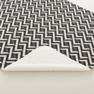Modern Abstract geometric 2 - Blue Ridge, Panna Co Sherpa Blanket