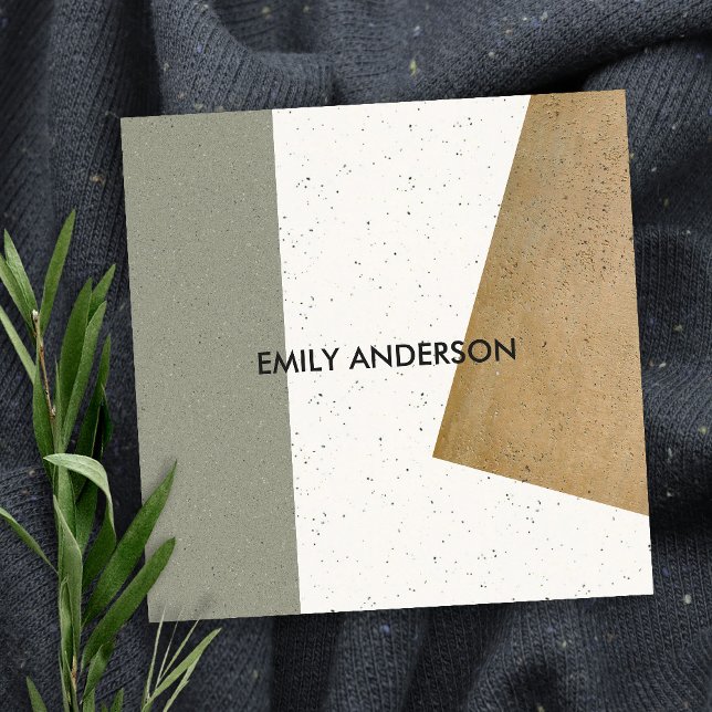 MODERN ABSTRACT GEOMETRIC ART CERAMIC TEXTURE SQUARE BUSINESS CARD (Creator Uploaded)