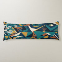 Modern Abstract Geometric Art - Retro Teal Orange