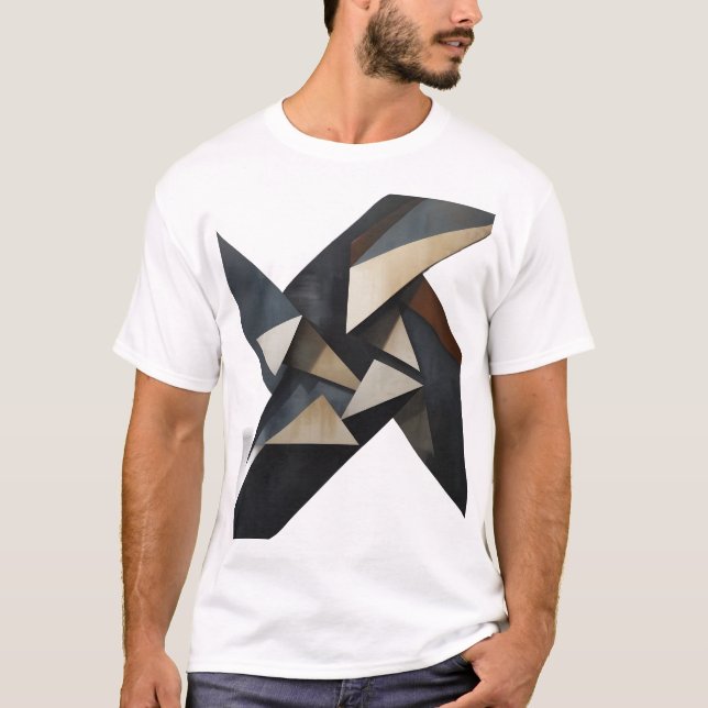 Modern Abstract Geometric Art T-Shirt – Minimalist (Front)