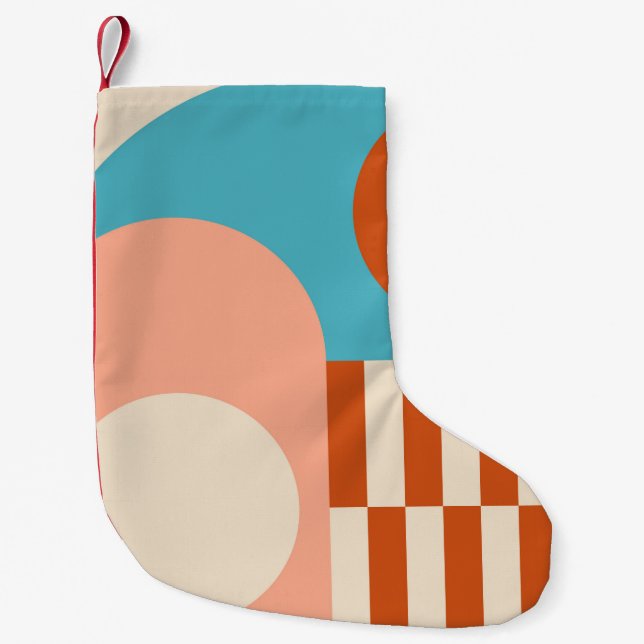 Modern abstract geometric background with circles, small christmas stocking (Front)