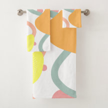 Modern Abstract Geometric Bathroom Towel Set