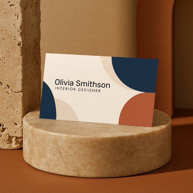 Modern Abstract Geometric Beige, Navy, Rust Design (Creator Uploaded)