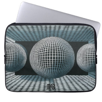 Modern Abstract Geometric Black White Pattern 13" Laptop Sleeve