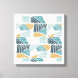 Modern Abstract Geometric Brush Pattern Canvas Print
