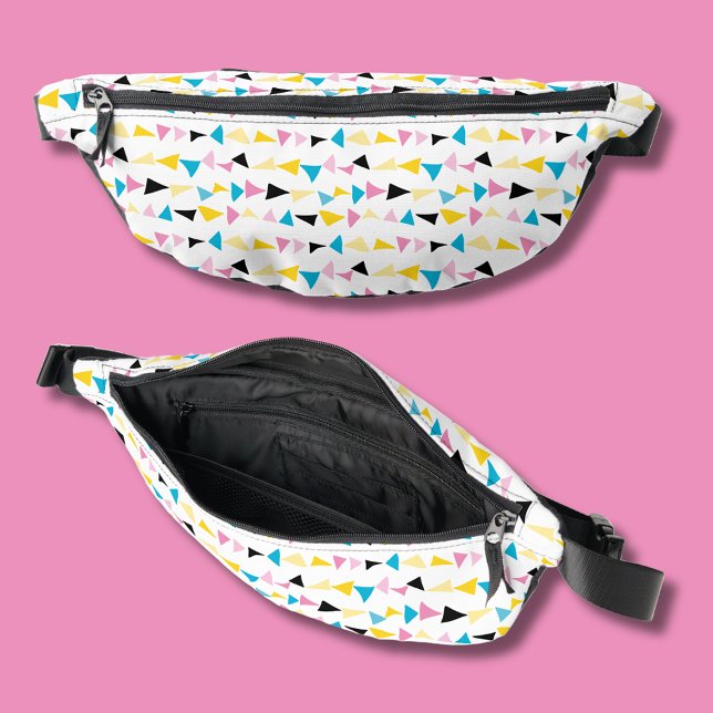 Modern abstract geometric bum bags (Colorful abstract triangle shapes 'confetti' design fanny pack with random geometric pattern)