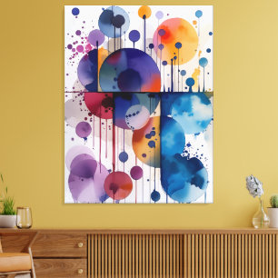 Modern Abstract Geometric Circles Canvas Print